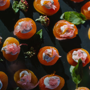 Apricots with Goat Cheese & Lemon-Watermelon Rind