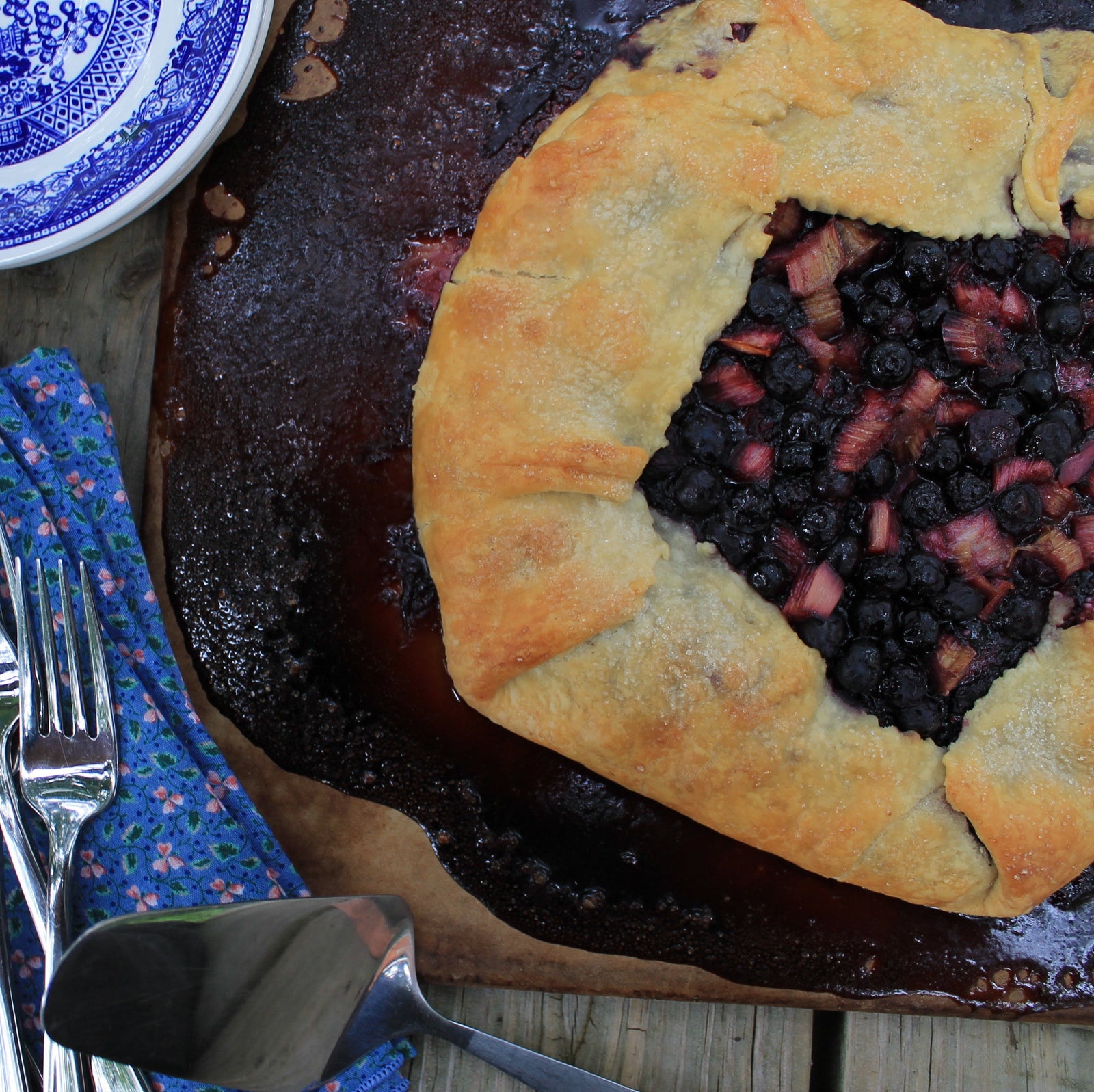 Blueberry Rhubarb Galette
