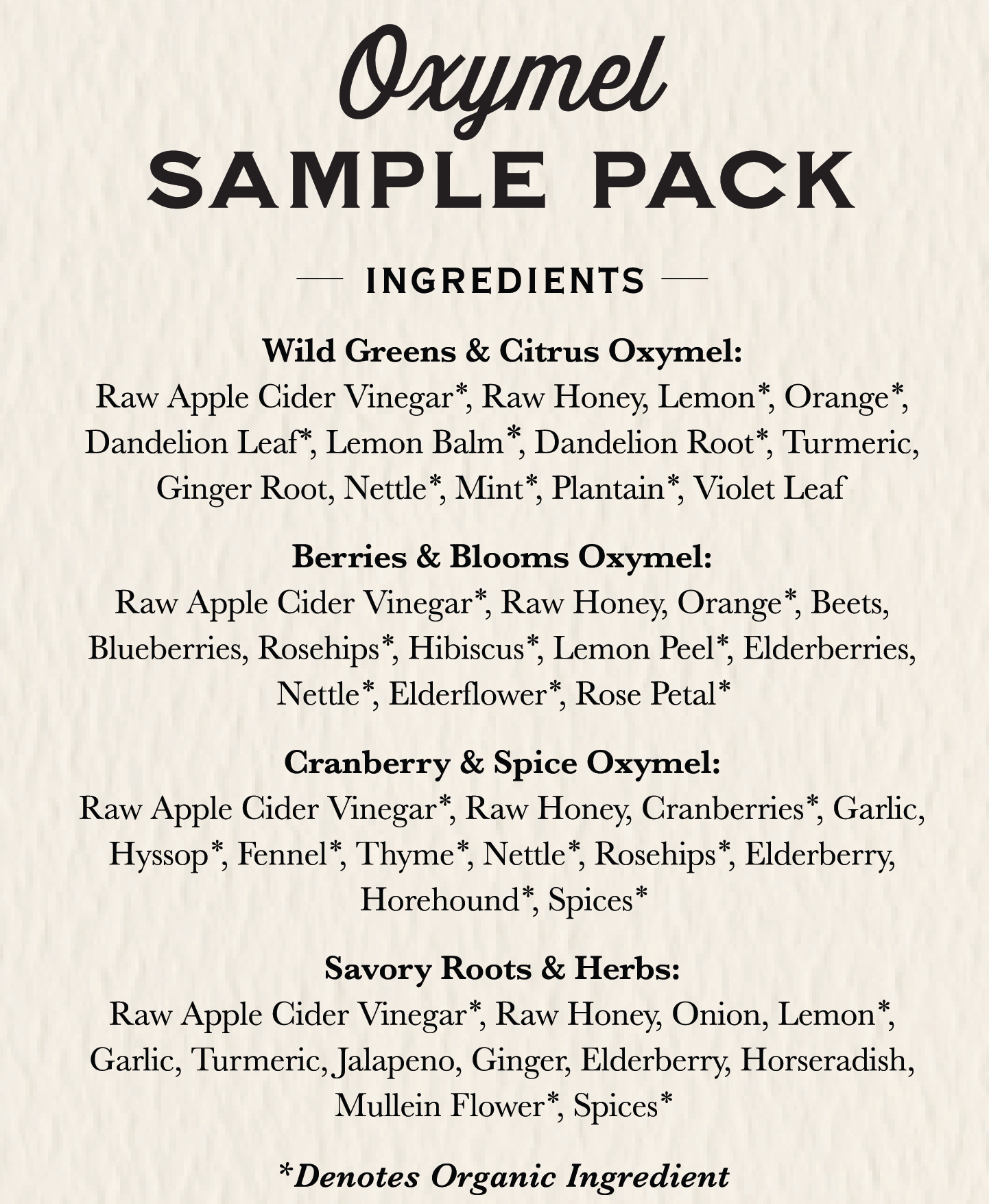 Oxymel Gift Set
